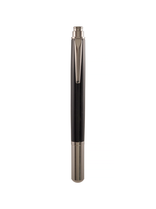 A minimalist icon from Pen & Ink — this sleek rollerball pen pairs glossy black resin with a cool gunmetal finish. Understated, unshakable, and ready to make your mark.
